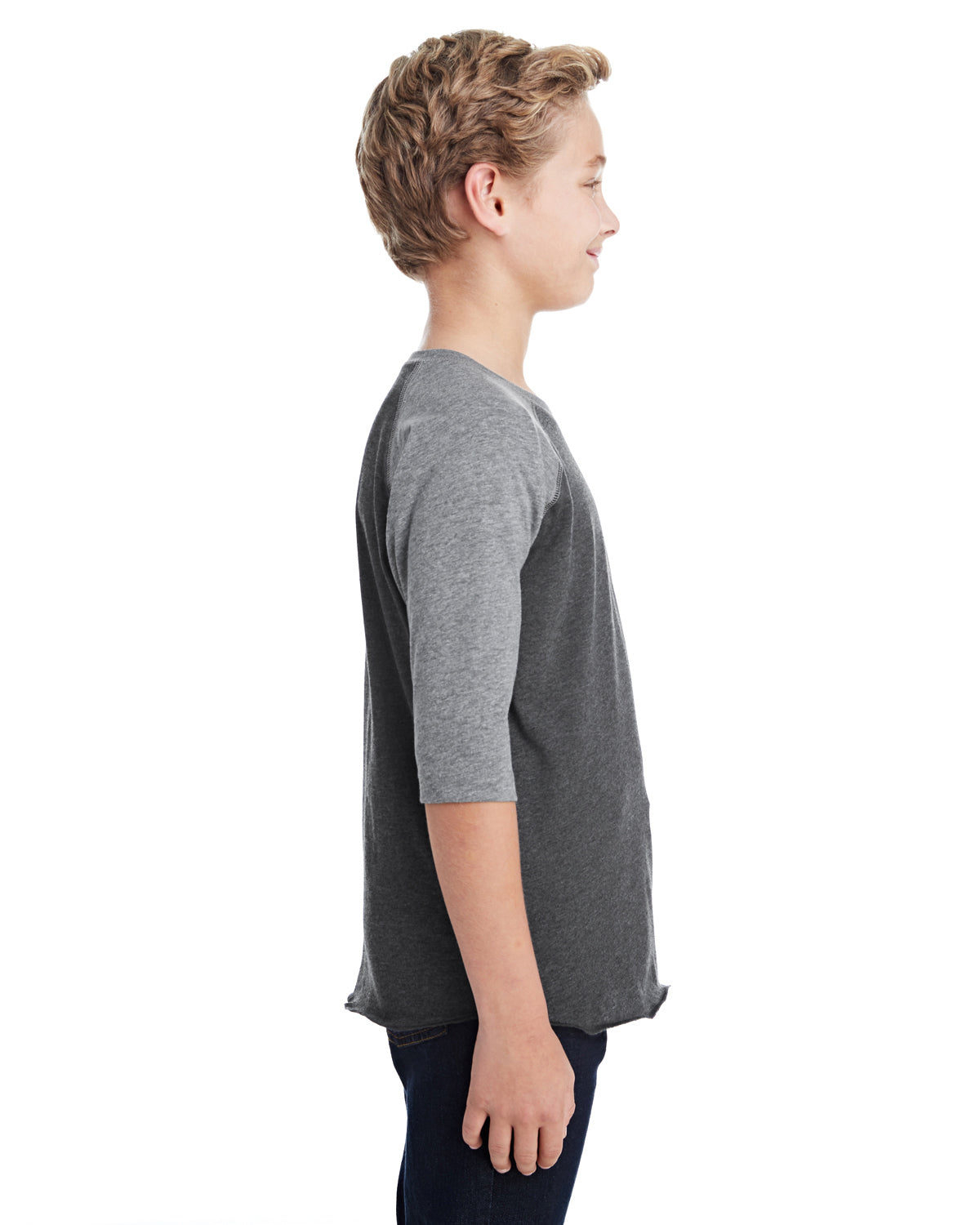 Youth Baseball T-Shirt - Vintage Smoke / Gran Heather