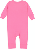 Infant Long-Sleeve Baby Rib Coverall - Raspberry