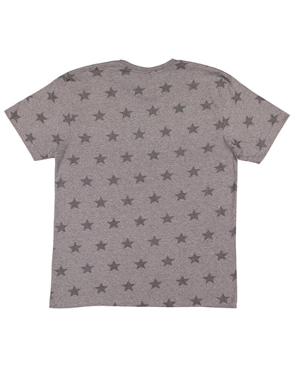 Unisex Star Print T-Shirt - Granite Heather Star