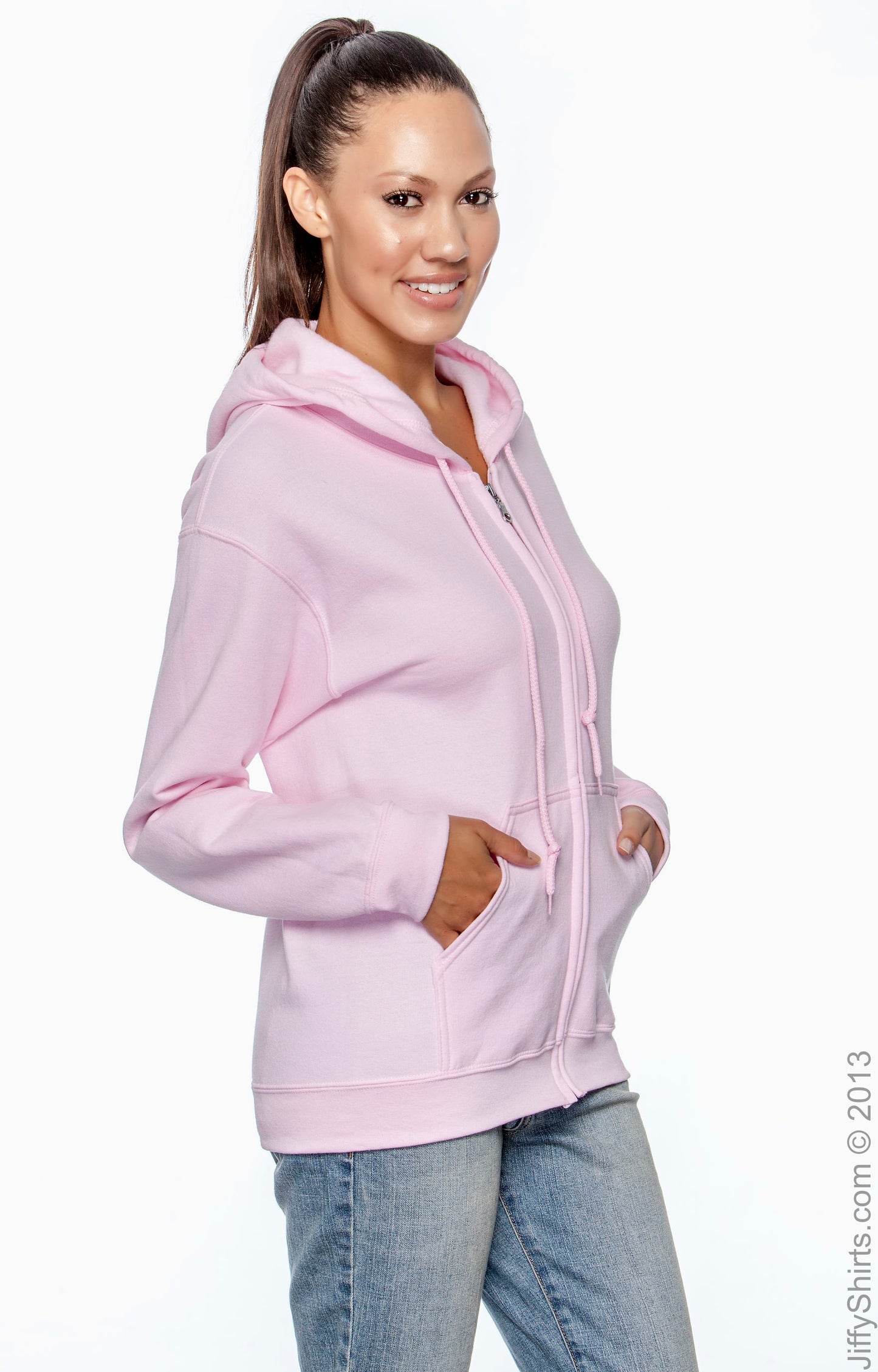 Unisex Heavy Blend™  50/50 Full-Zip Hoodie - Light Pink