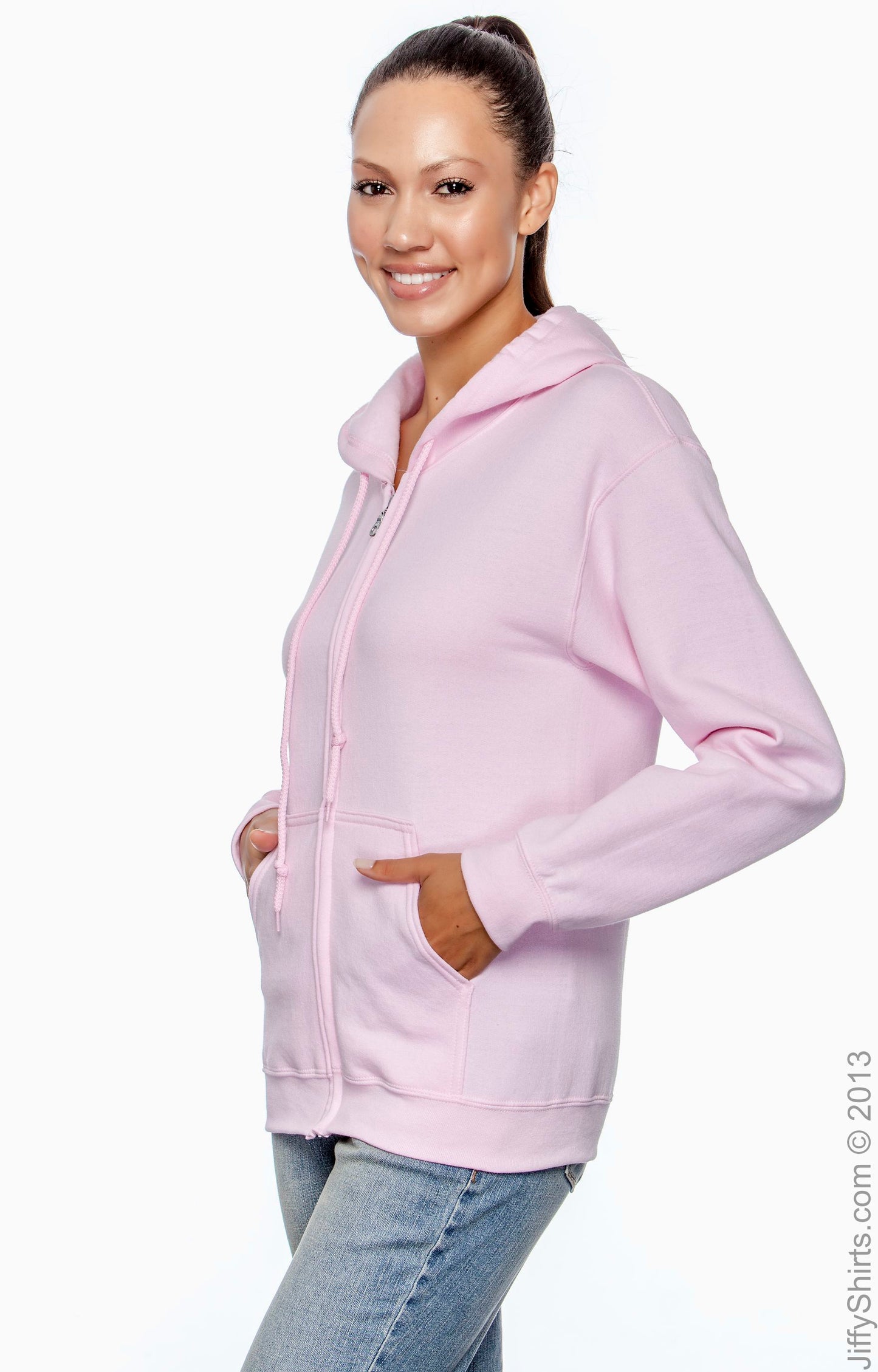 Unisex Heavy Blend™  50/50 Full-Zip Hoodie - Light Pink