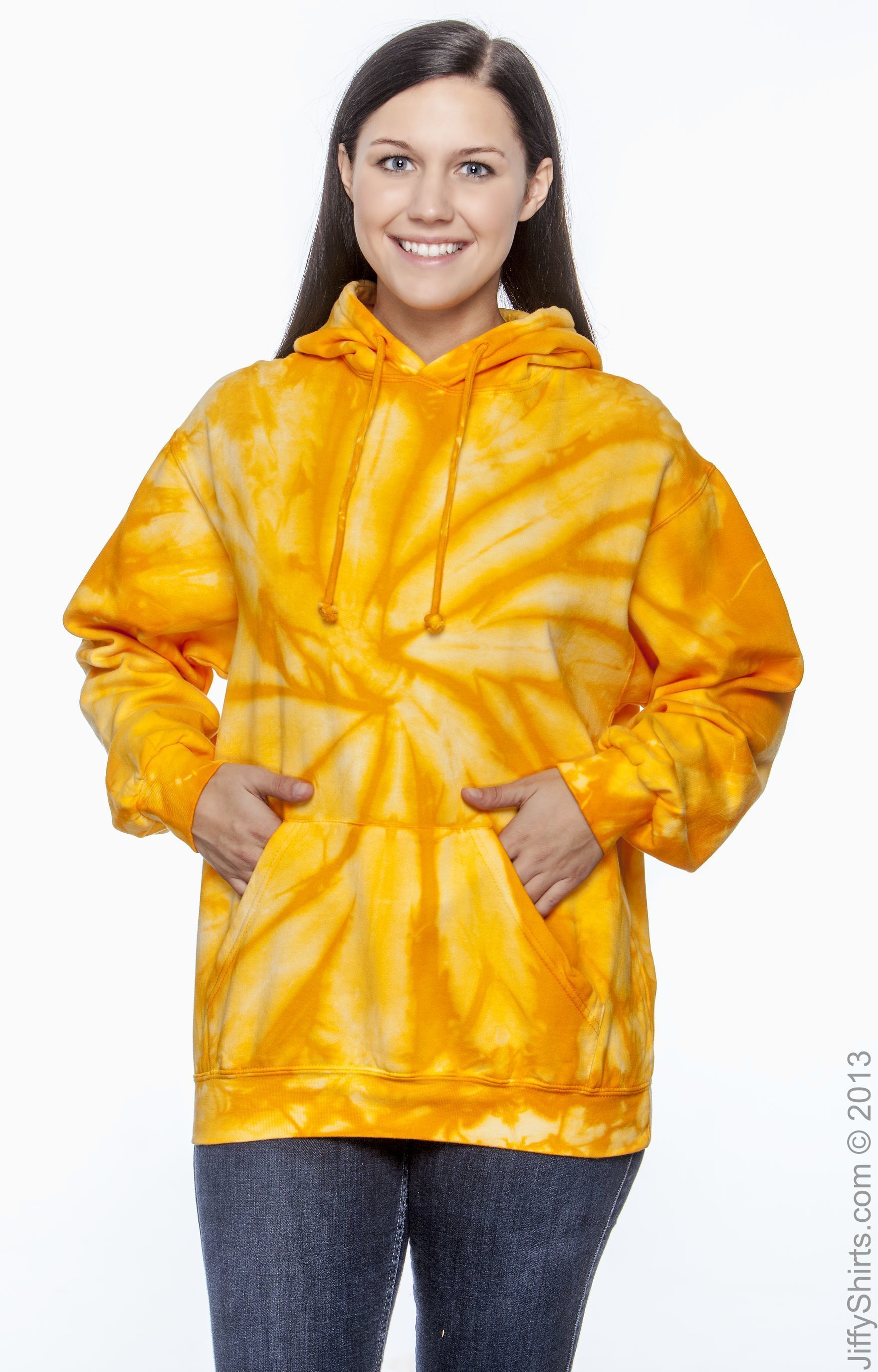 Unisex Tie-Dyed Pullover Hoodie - Spider Gold