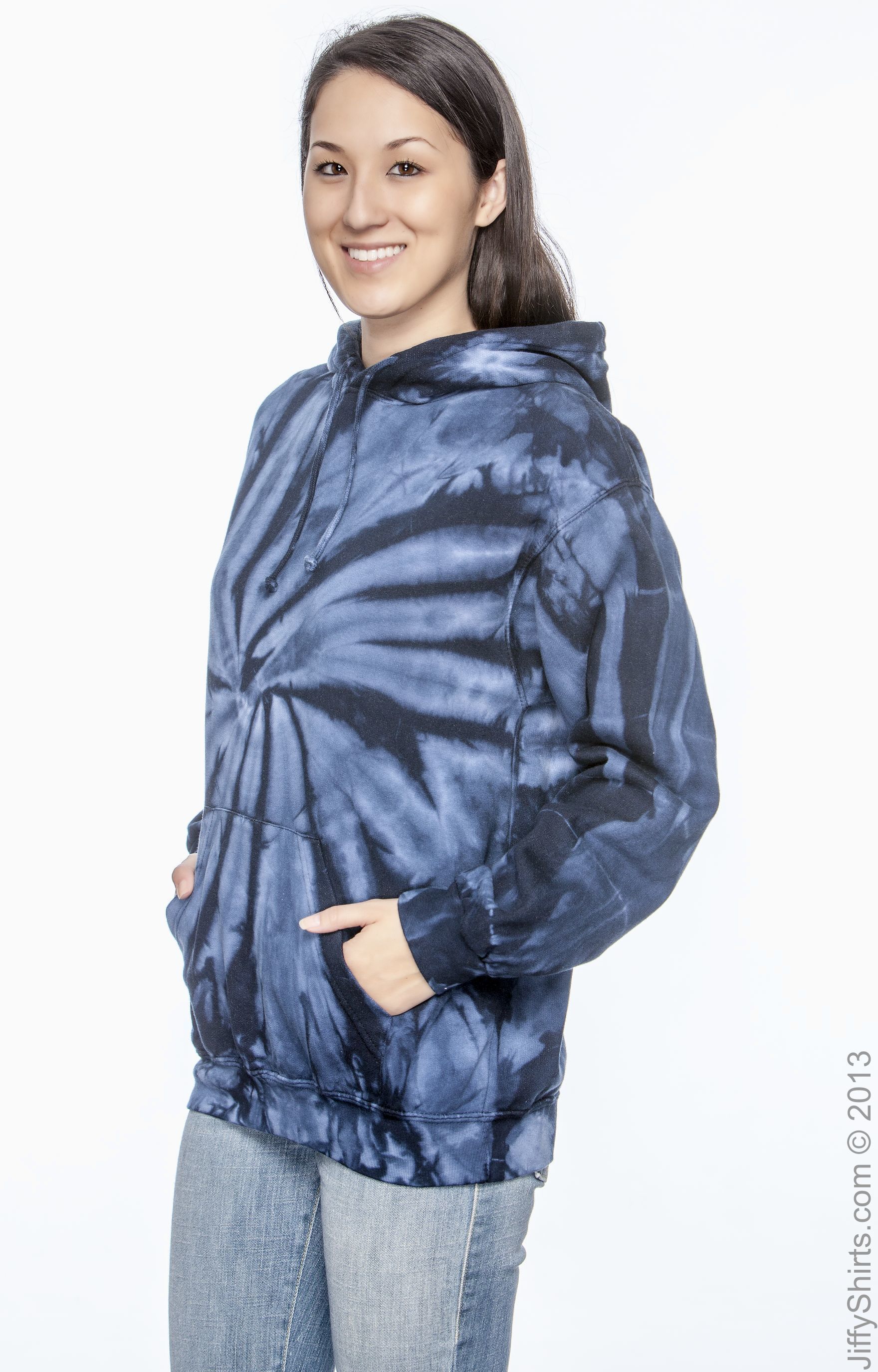 Unisex Tie-Dyed Pullover Hoodie - Spider Navy