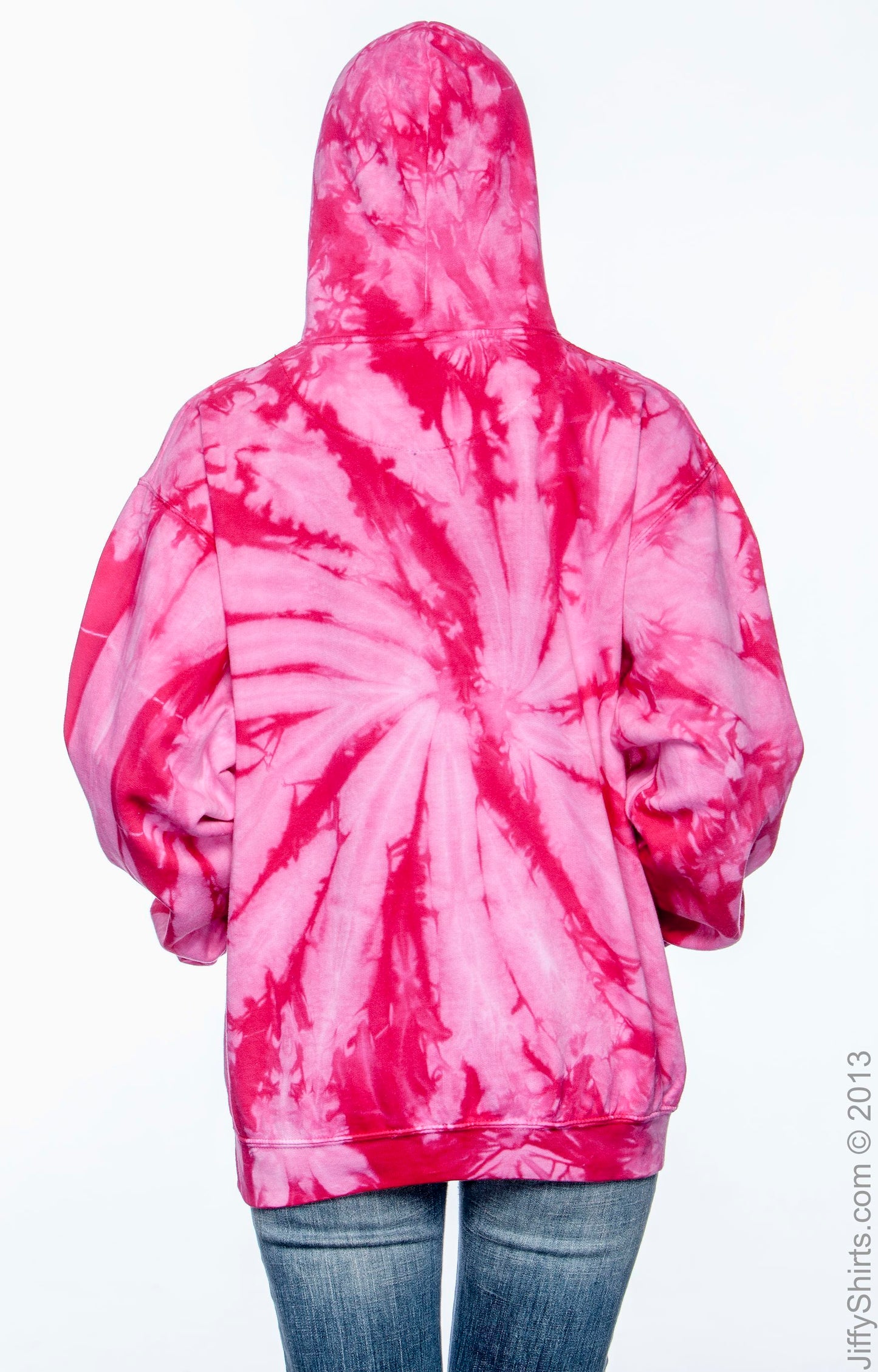 Unisex Tie-Dyed Pullover Hoodie - Spider Pink