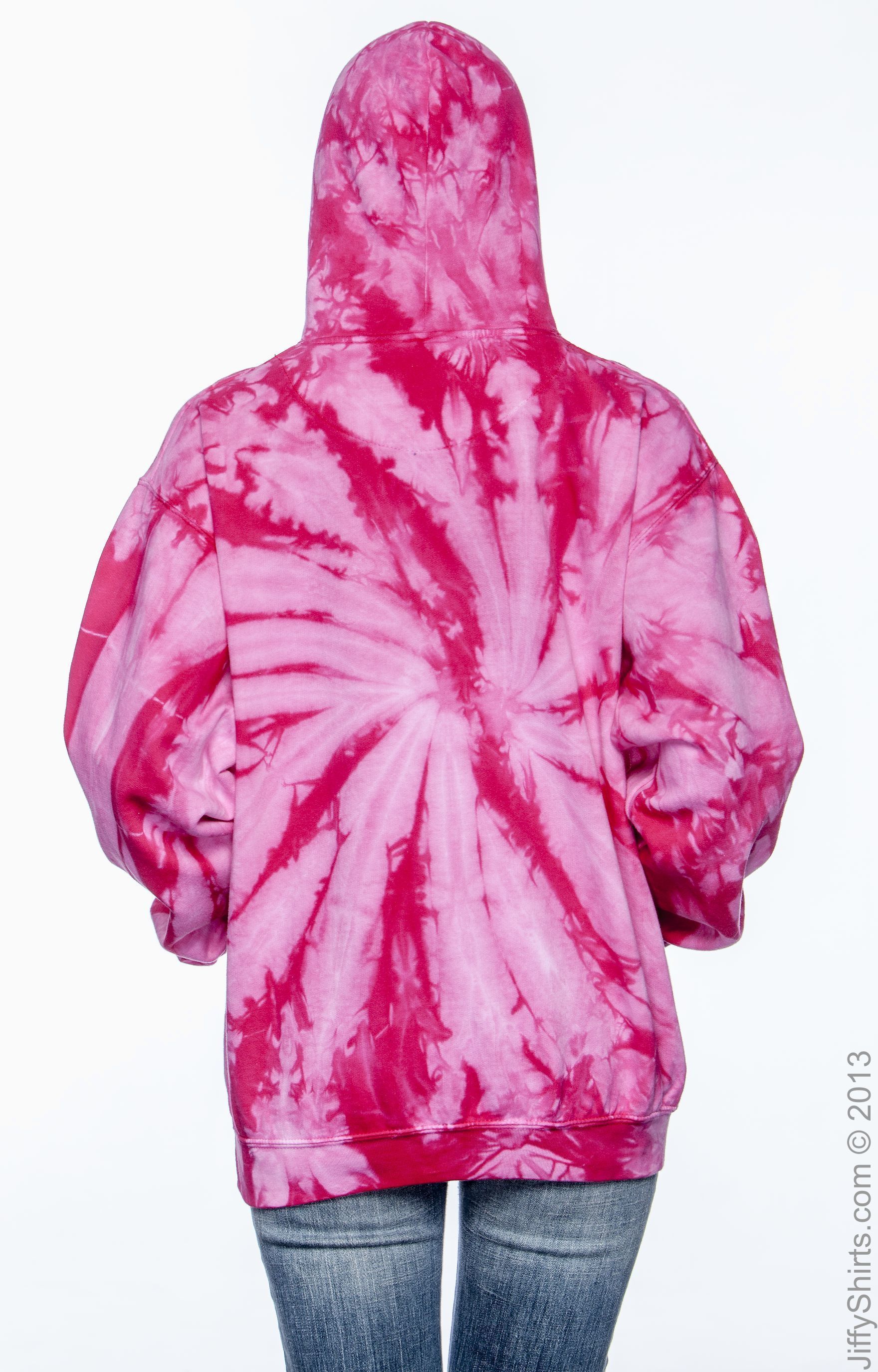 Unisex Tie-Dyed Pullover Hoodie - Spider Pink