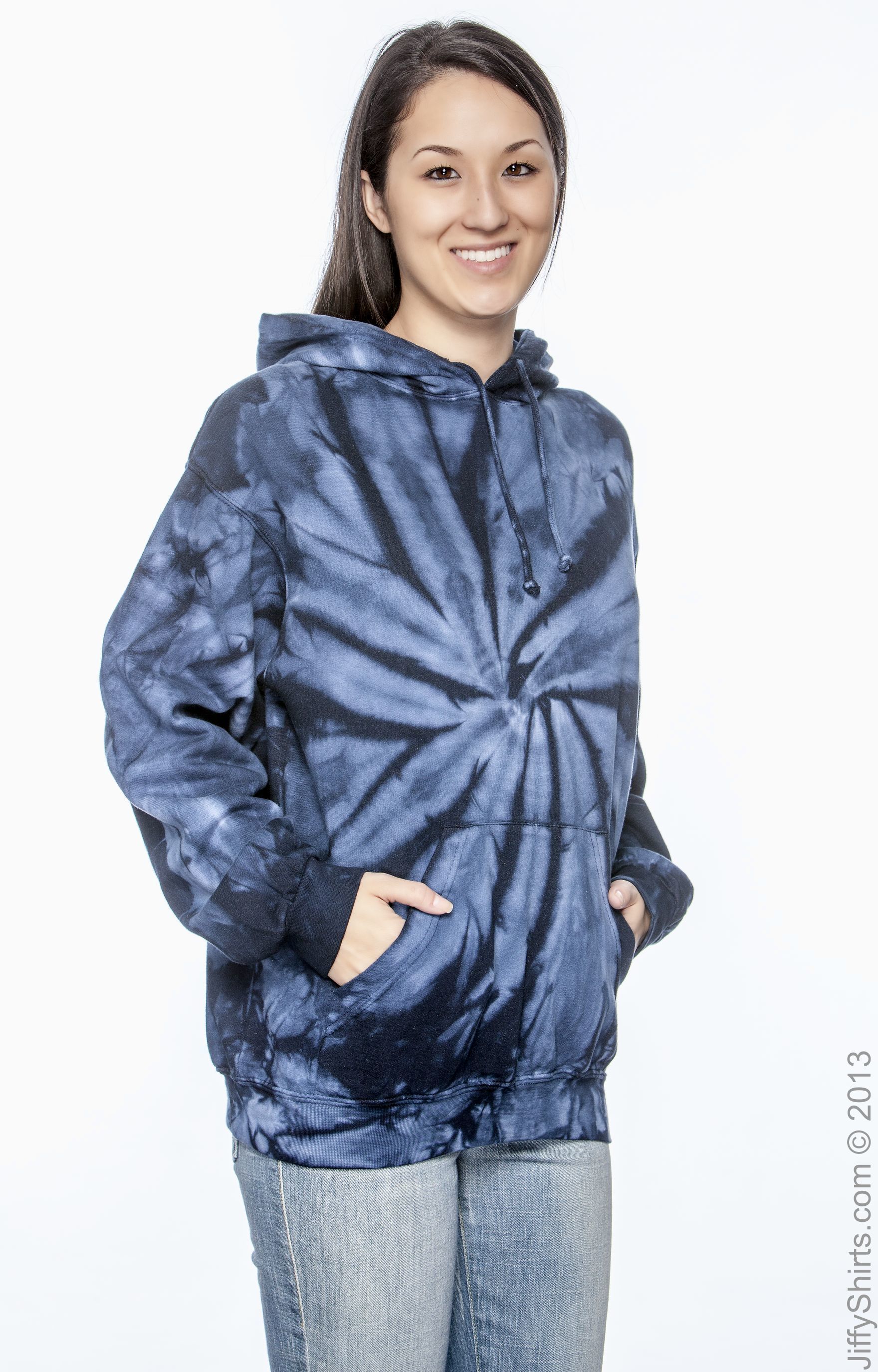 Unisex Tie-Dyed Pullover Hoodie - Spider Navy