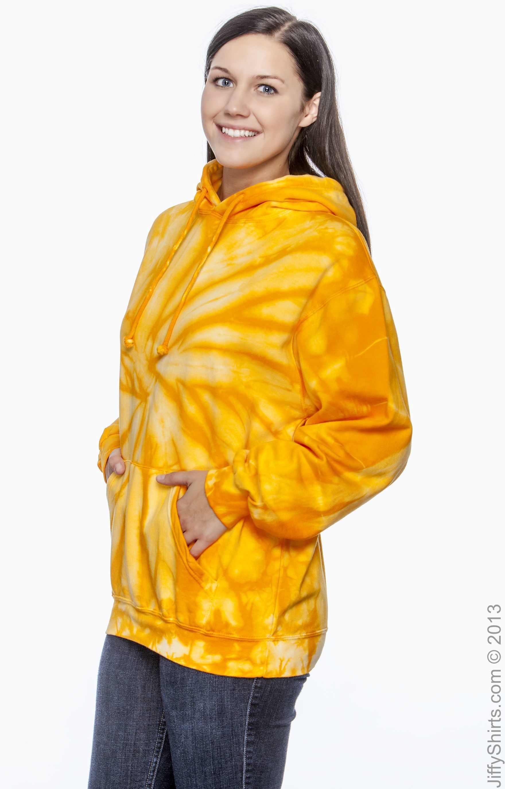 Unisex Tie-Dyed Pullover Hoodie - Spider Gold