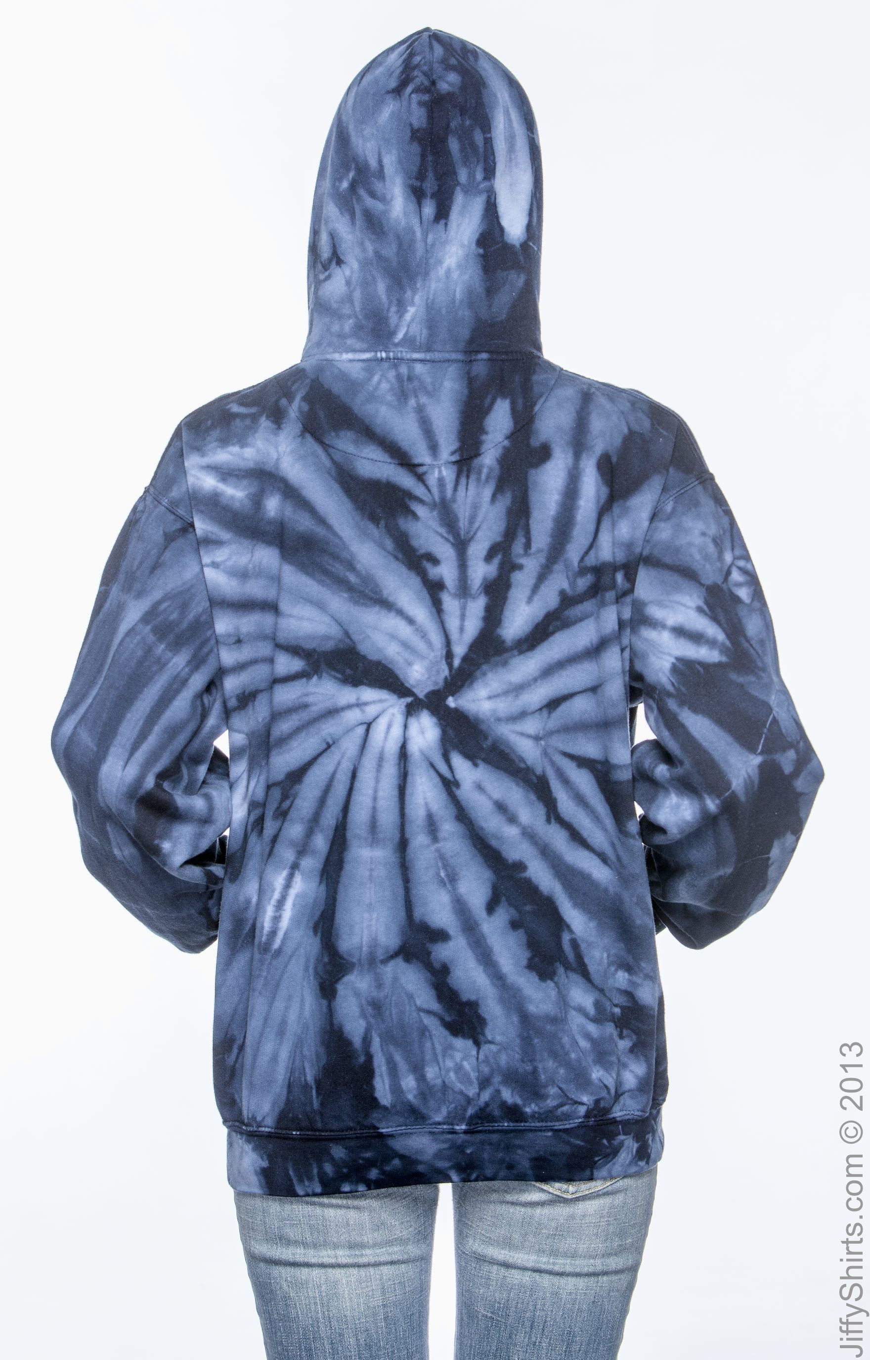Unisex Tie-Dyed Pullover Hoodie - Spider Navy