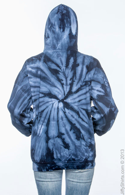 Unisex Tie-Dyed Pullover Hoodie - Spider Navy