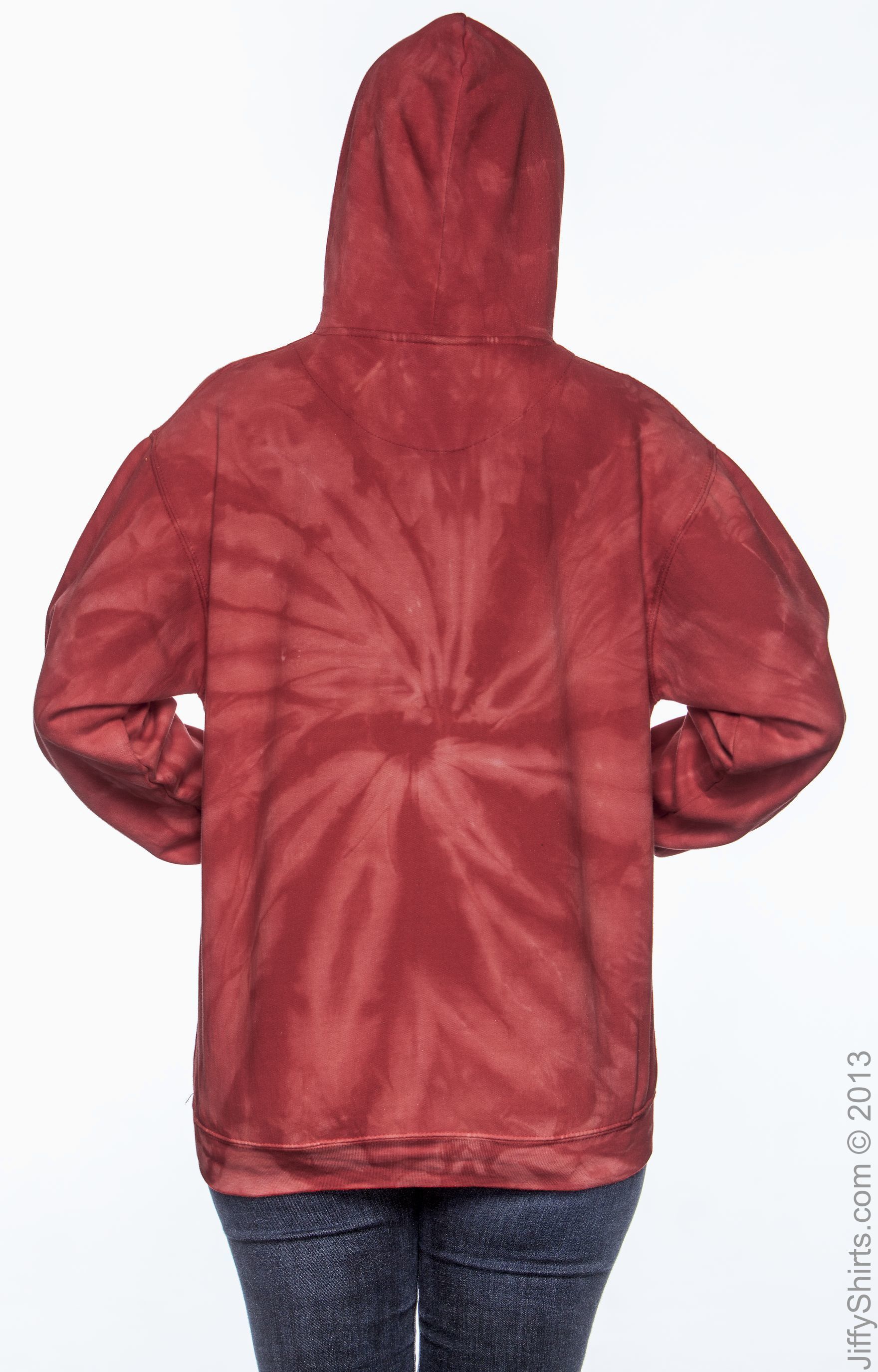 Unisex Tie-Dyed Pullover Hoodie - Spider Red