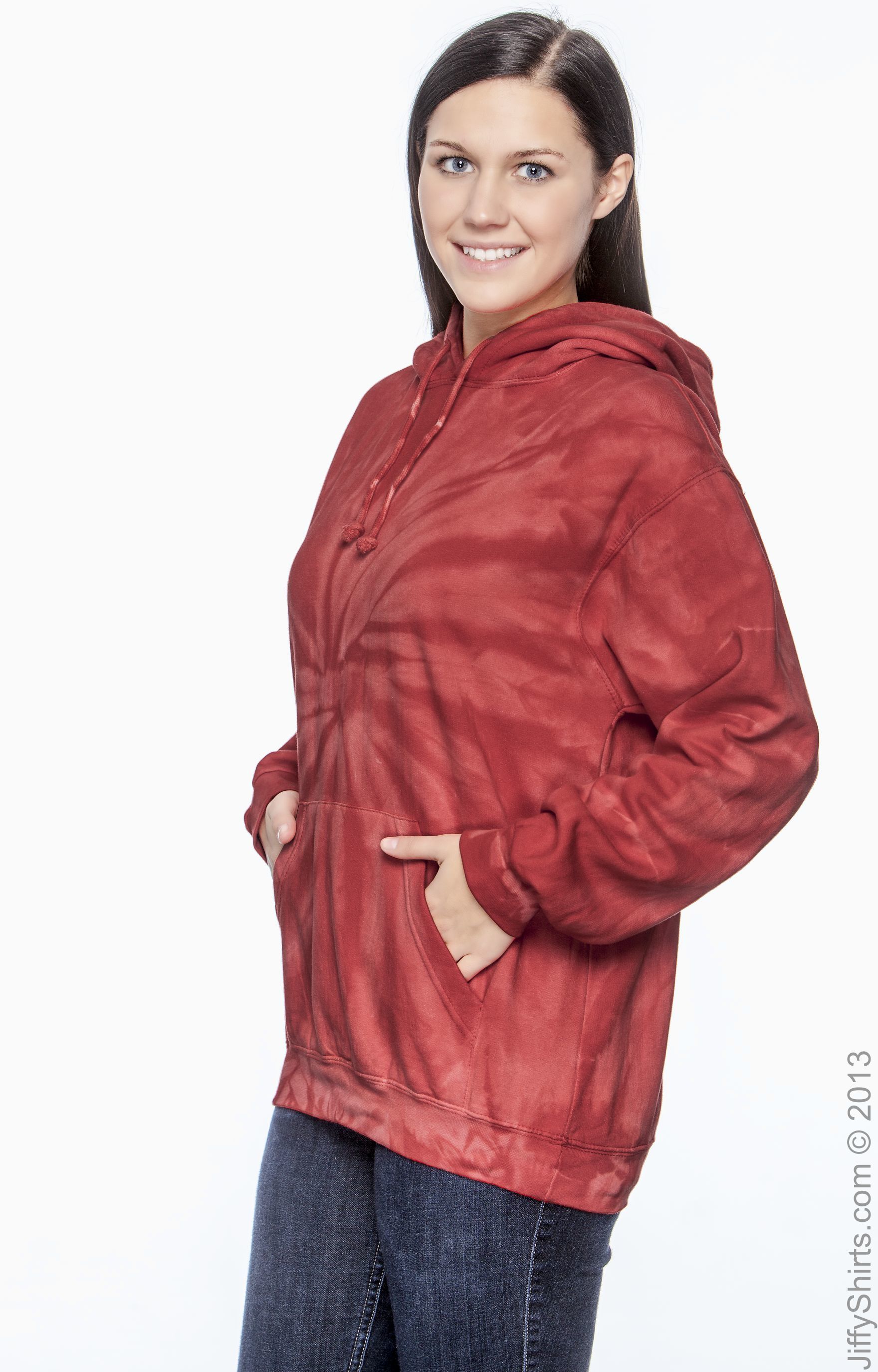 Unisex Tie-Dyed Pullover Hoodie - Spider Red