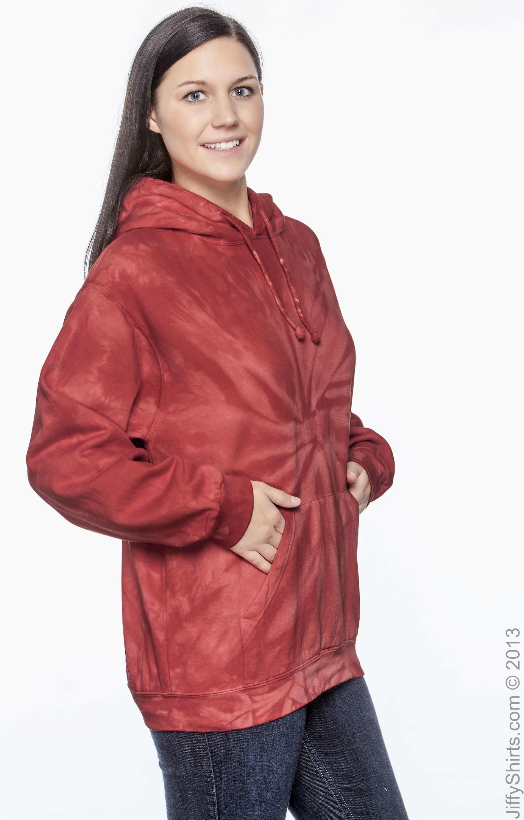 Unisex Tie-Dyed Pullover Hoodie - Spider Red