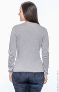 Women's V-Neck Sweater - Gray Heather