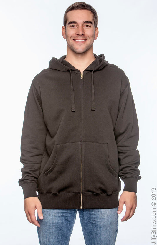 Men's Organic/Recycled Full-Zip Hoodie - Black
