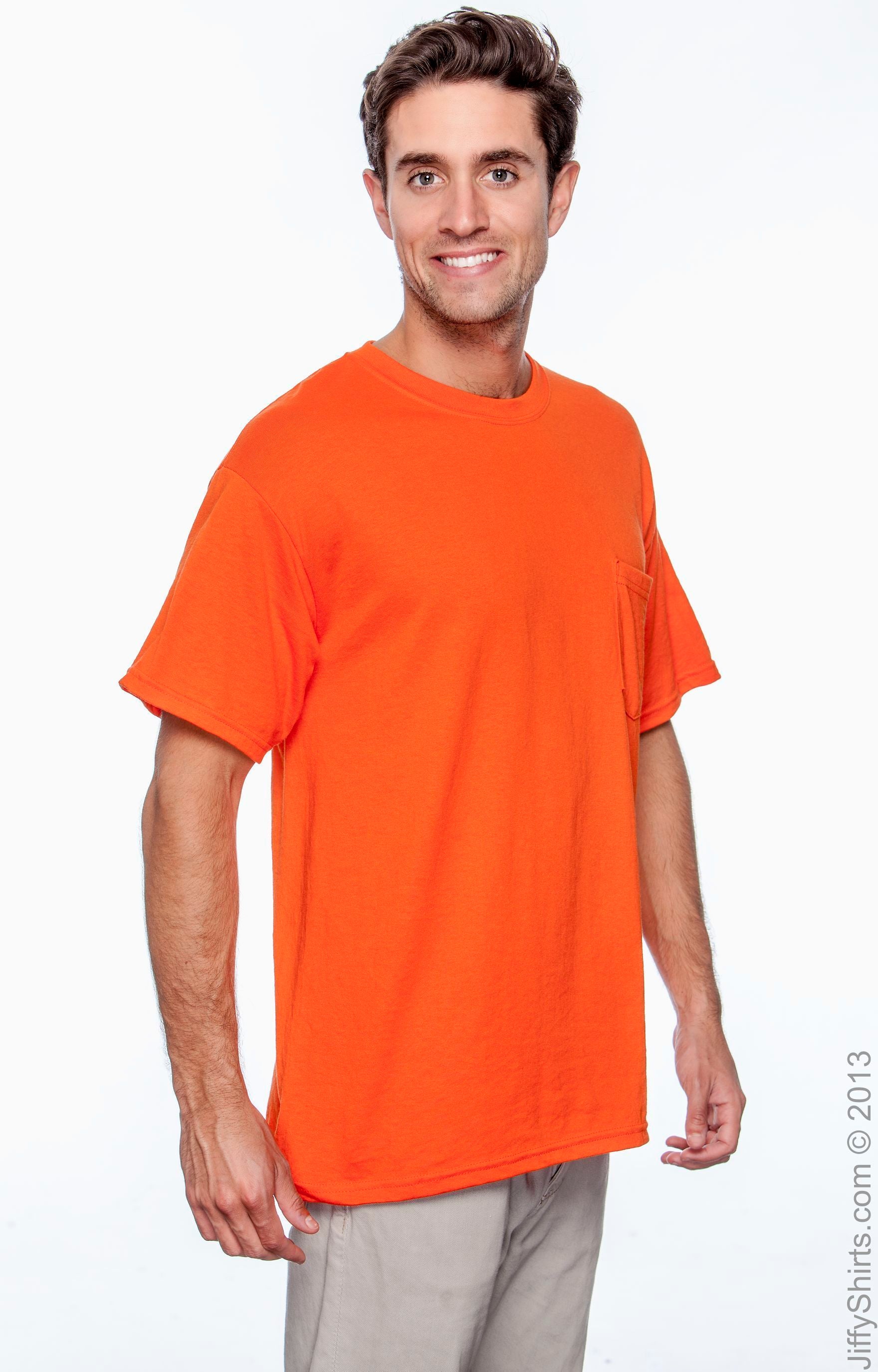 Unisex 50/50 Pocket T-Shirt - Orange