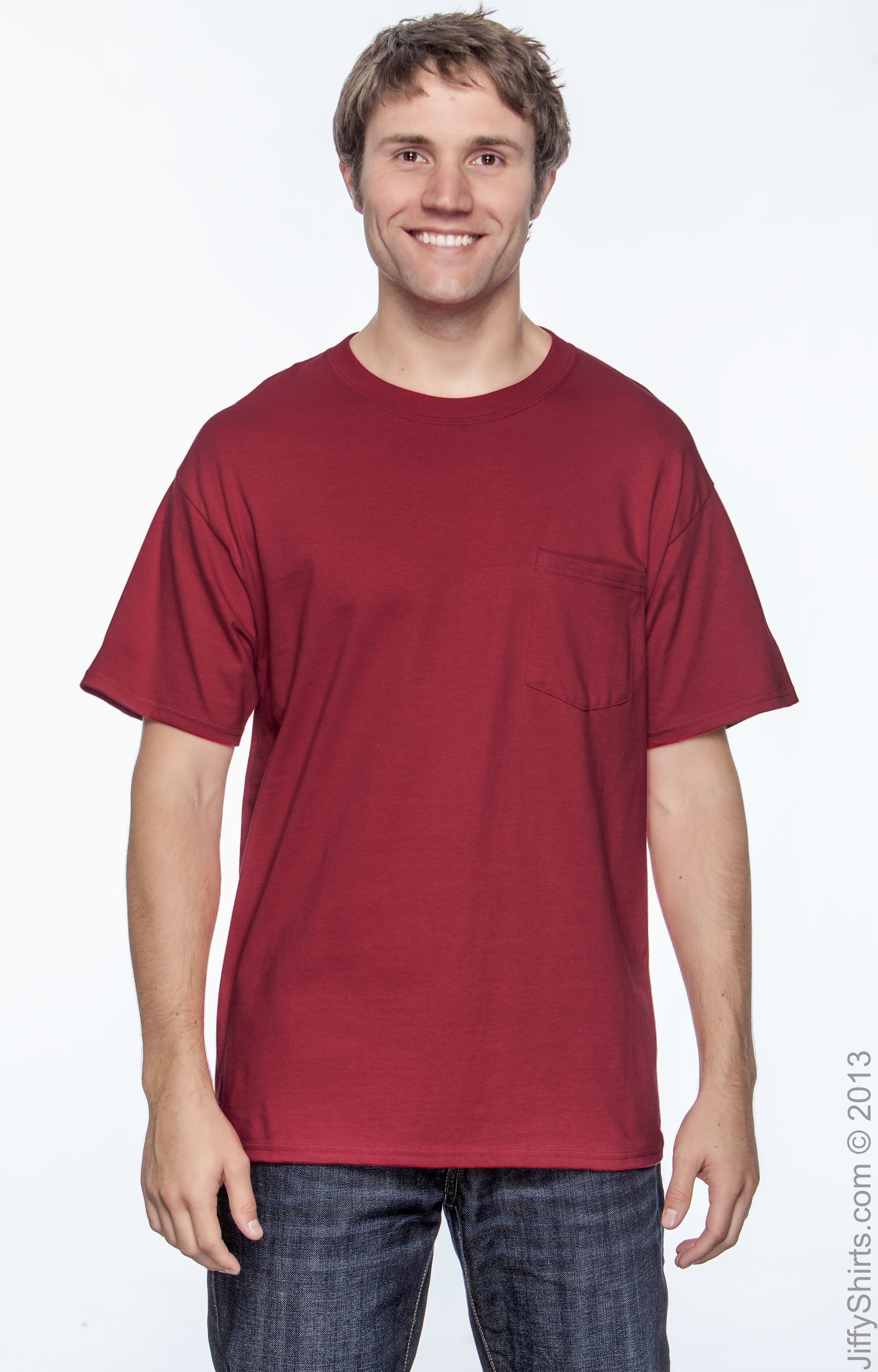 Beefy-T® Short Sleeve Pocket Tee - Deep Red