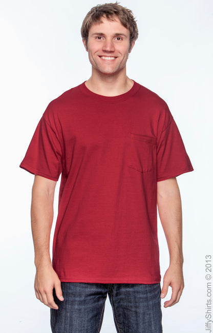 Beefy-T® Short Sleeve Pocket Tee - Deep Red