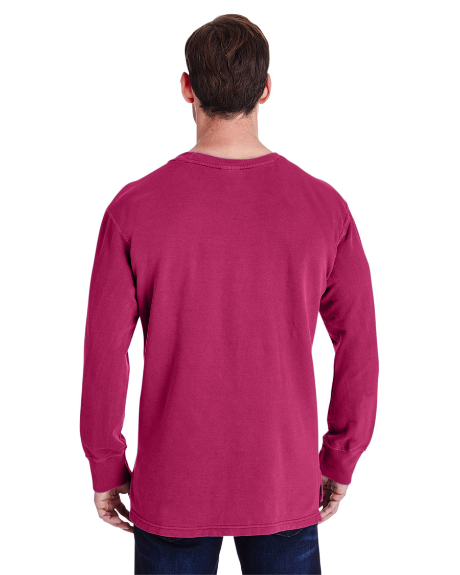 Unisex French Terry Crew With Pocket - Crimson