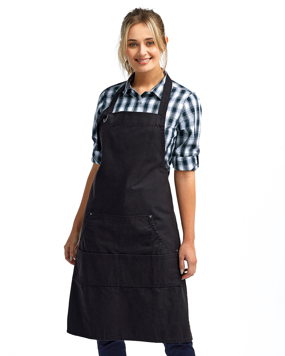 "Calibre" Heavy Cotton Canvas Pocket Apron - Black