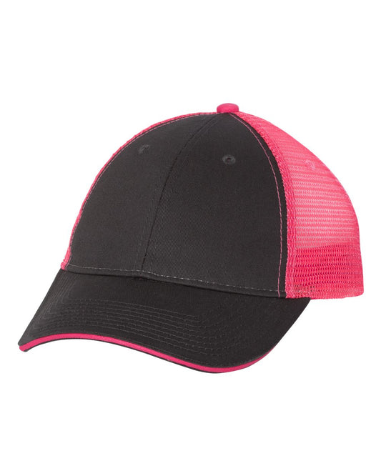 Sandwich Trucker Cap - Charcoal / Neon Pink
