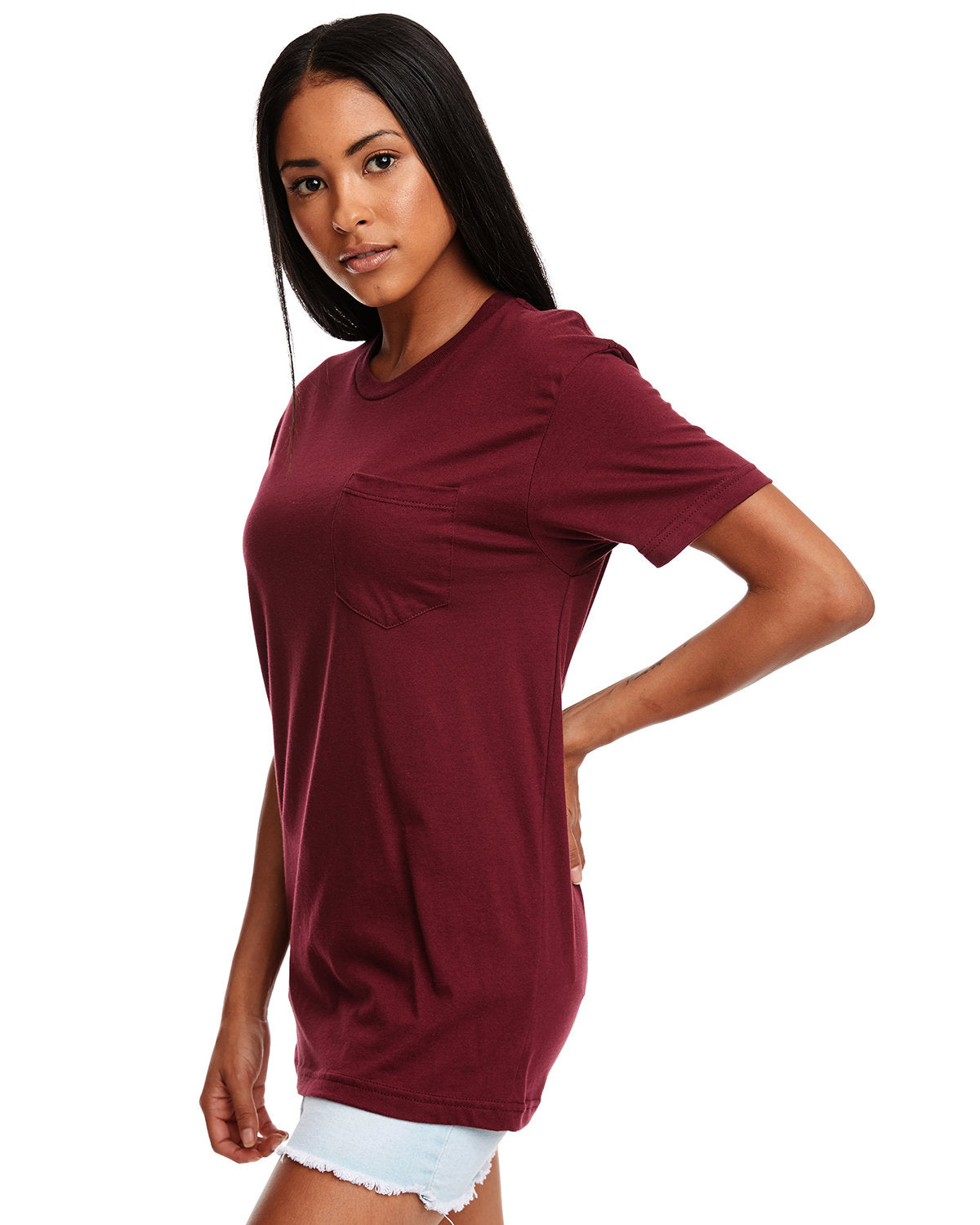 Unisex Pocket Crew - Maroon