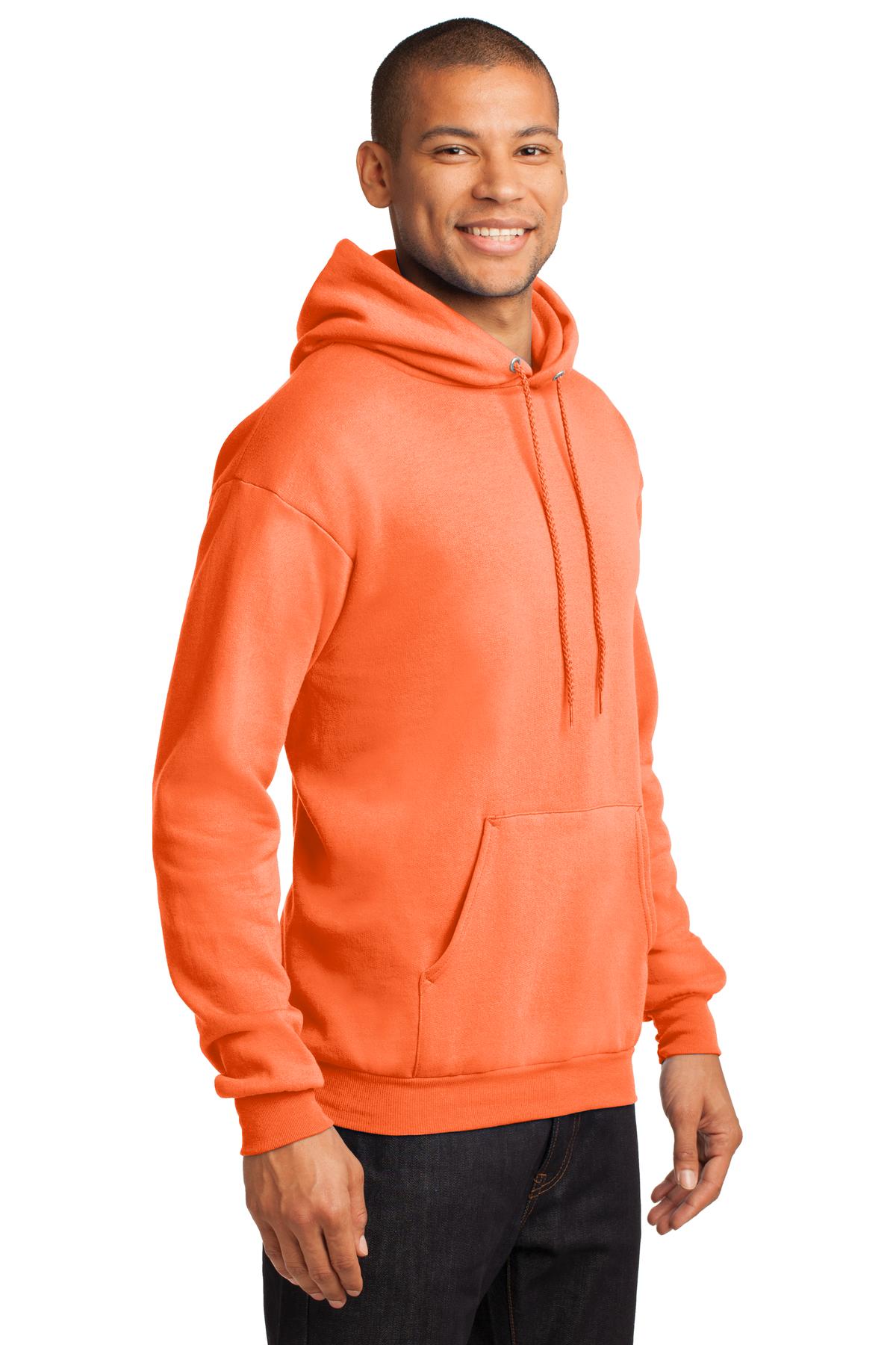 Unisex Core Fleece Pullover Hoodie - Neon Orange