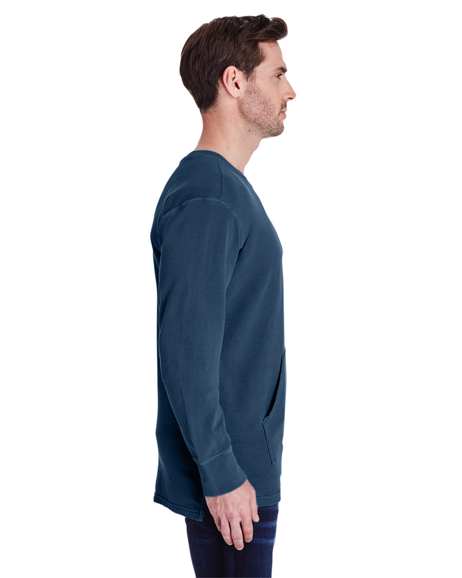 Unisex French Terry Crew With Pocket - True Navy