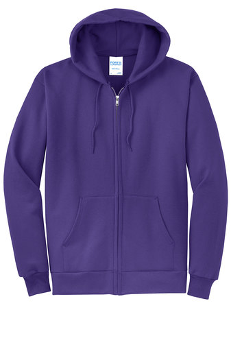 Unisex Core Fleece Full-Zip Hoodie - Purple