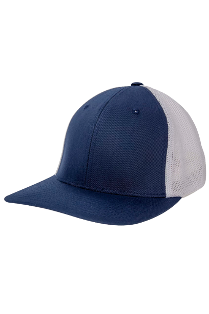 Unisex 6-Panel Trucker Cap - Navy / White