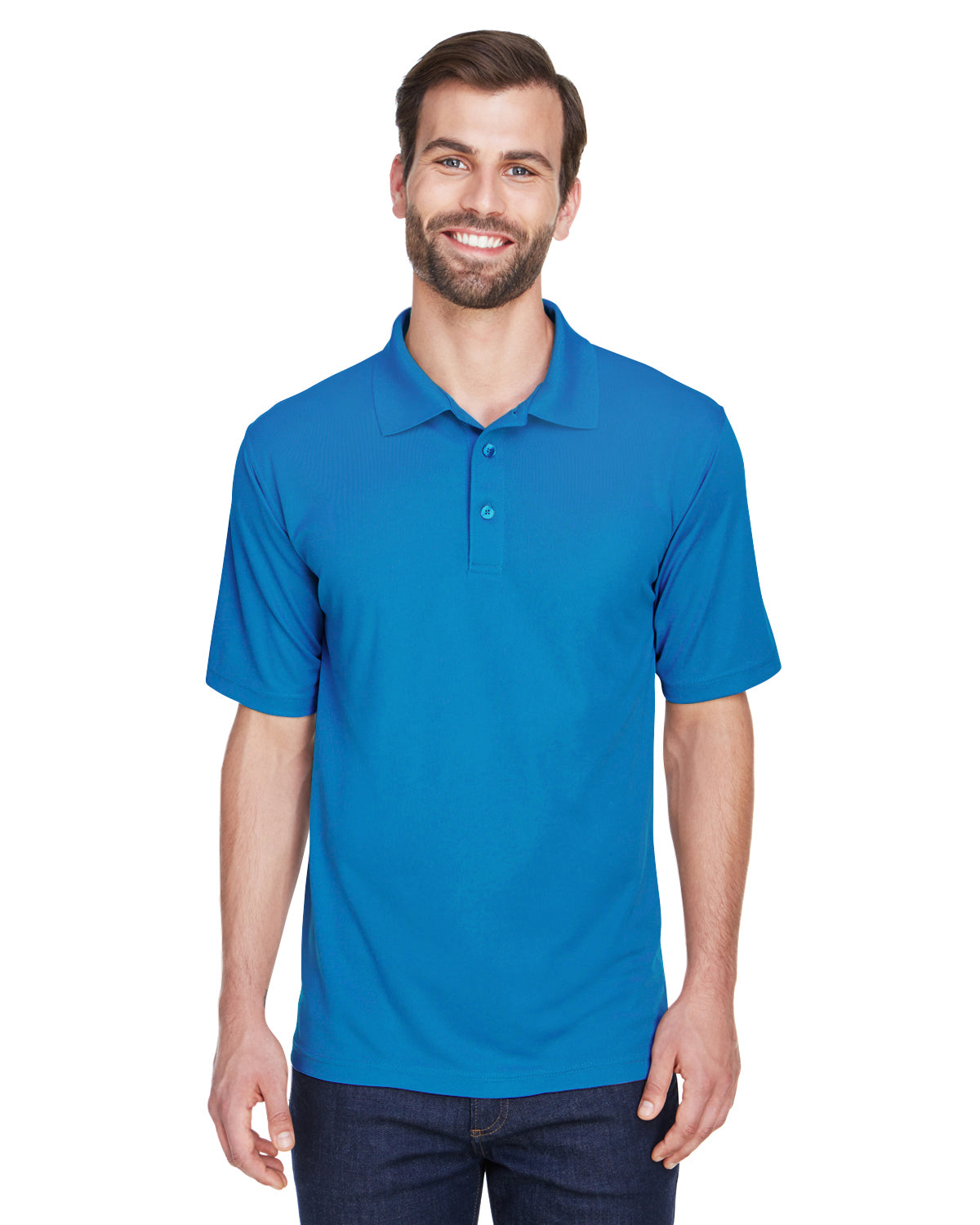 Men's Cool & Dry Mesh Piqué Polo - Pacific Blue