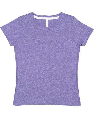 Women's Harborside Melange V-Neck T-Shirt - Purple Melange