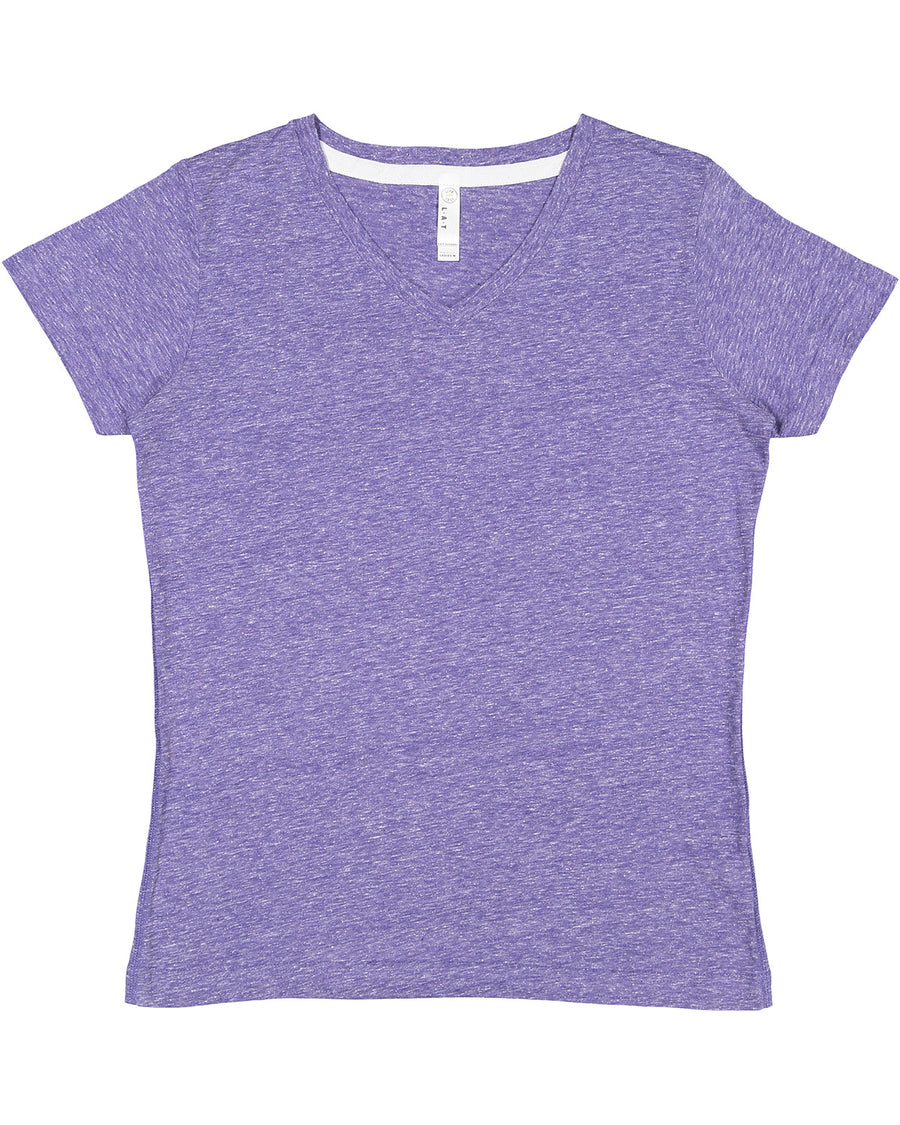 Women's Harborside Melange V-Neck T-Shirt - Purple Melange