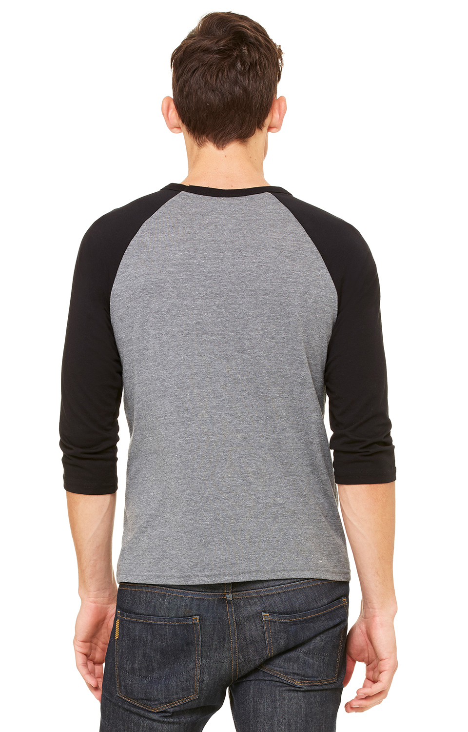 Unisex 3/4-Sleeve Baseball T-Shirt - Heather Deep / Black