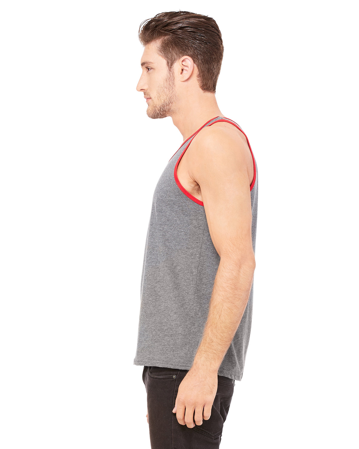 Unisex Jersey Tank - Heather Deep / Red