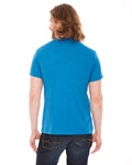 Unisex Poly-Cotton Short-Sleeve Crewneck - Neon Heather Blue