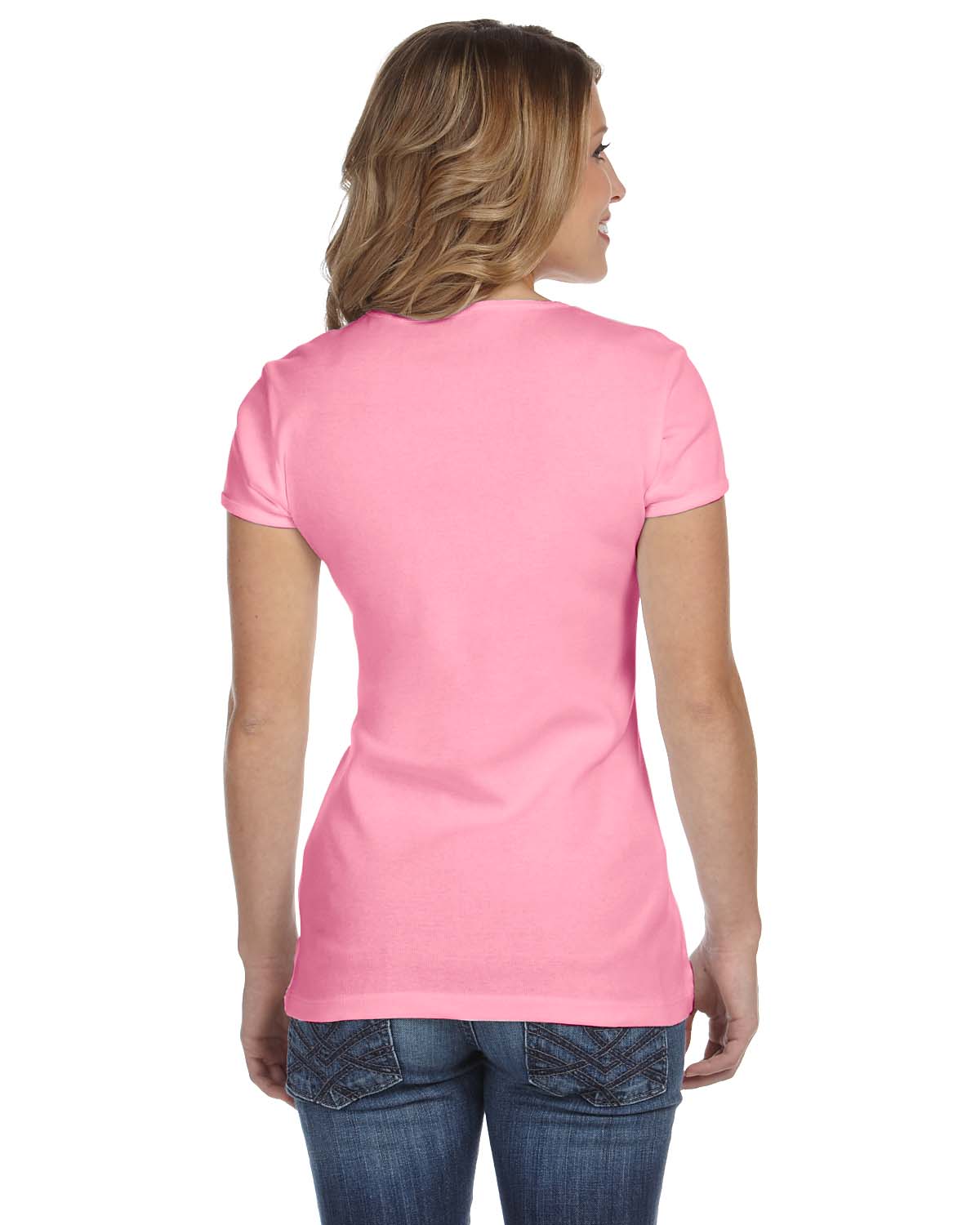 Women's Baby Rib Short-Sleeve T-Shirt - Pink