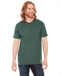 Unisex Poly-Cotton Short-Sleeve Crewneck - Heather Forest