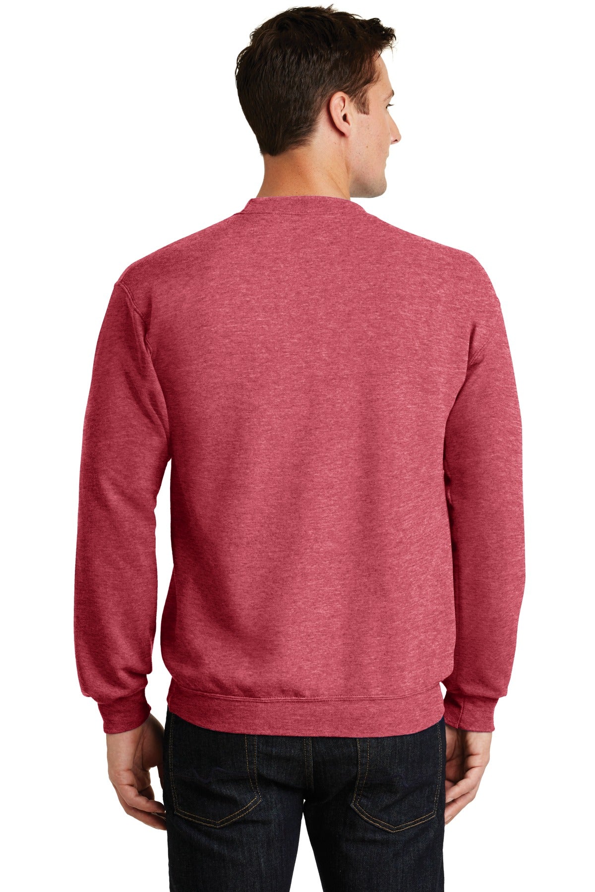 Unisex Core Fleece Crewneck Sweatshirt - Heather Red