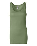 Women's Sheer Mini Rib Tank - Moss Green