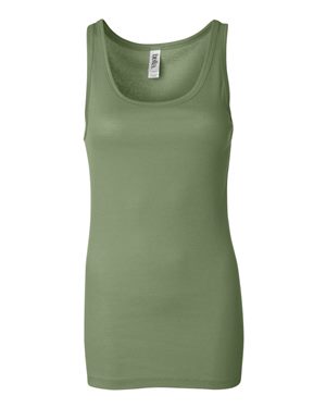 Women's Sheer Mini Rib Tank - Moss Green