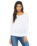 Women's Flowy Long-Sleeve Off Shoulder T-Shirt - White