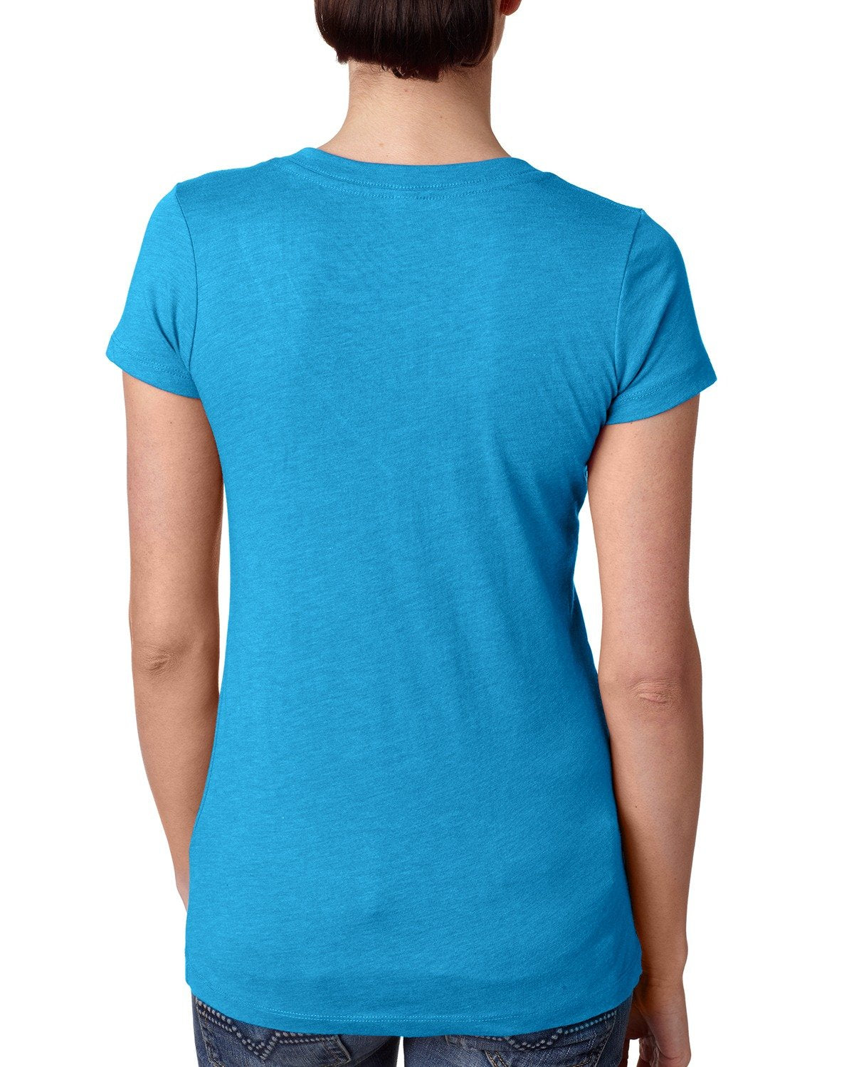 Women's Triblend Deep V - Vintage Turquoise
