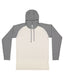 LAT 6917 - Men's Hooded Raglan Long Sleeve Fine Jersey T-Shirt - Nt Heather / Gray Heather / Tt
