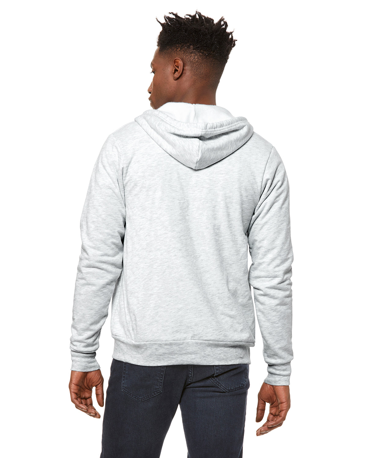 Unisex Poly-Cotton Sponge Fleece Full-Zip Hoodie - Ash