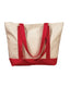 BAGedge BE004 - Canvas Boat Tote - Natural / Red
