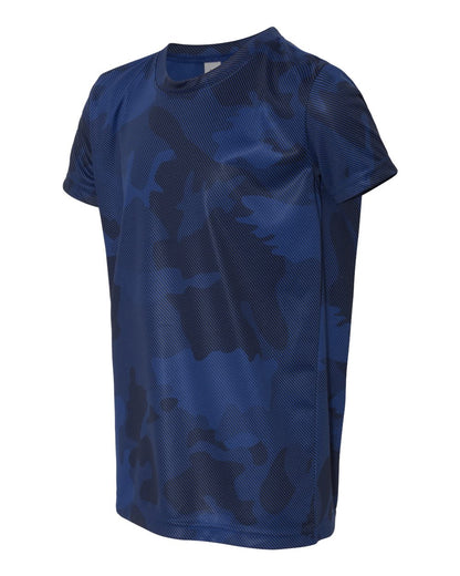 Youth Performance Short-Sleeve T-Shirt - Sport Royal Laser Camo