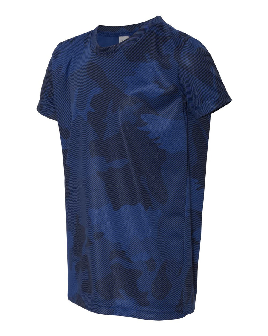 Youth Performance Short-Sleeve T-Shirt - Sport Royal Laser Camo