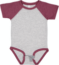 Infant Baseball Bodysuit - Vintage Heather / Vintage Burg