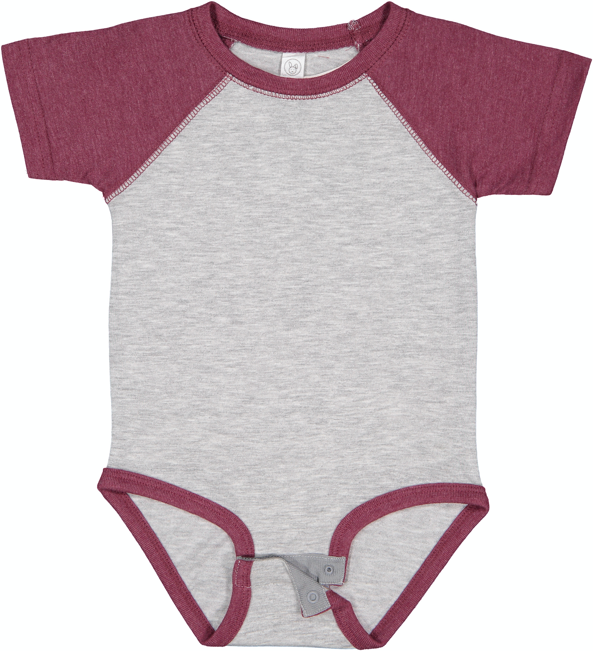 Infant Baseball Bodysuit - Vintage Heather / Vintage Burg