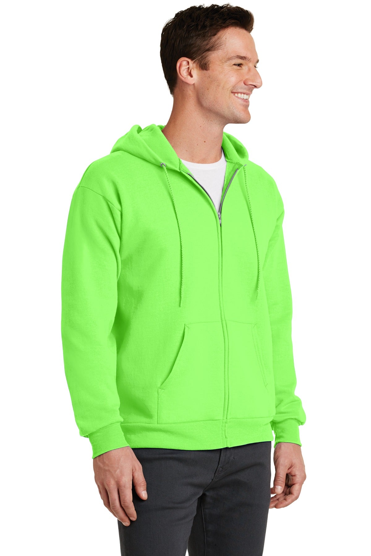Unisex Core Fleece Full-Zip Hoodie - Neon Green